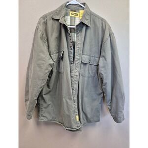 Stanley Mens Olive Green Fleece Lined Canvas Workwear Shirt Jacket‎ Large Plaid